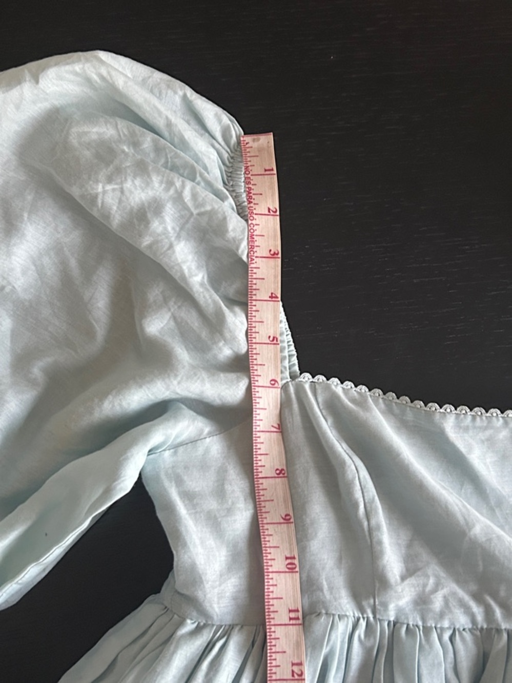 Selkie Light Blue Smocked Square-Neck Puff Sleeve Midi Dress - Picture 9 of 15